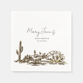 Servilleta De Papel Wild West Hand Drawn Western Baby Shower