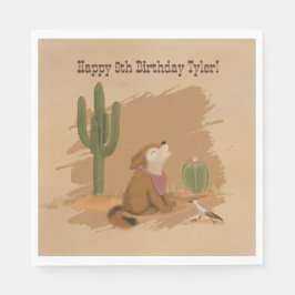 Servilleta De Papel Wild West Rustic Fun Cowboy Papel de cumpleaños Na
