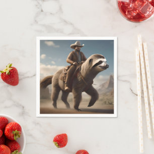 Servilleta De Papel "Wild West se pregunta: Vaquero montando un caball