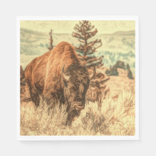 Servilleta De Papel Wild Woodland Bison