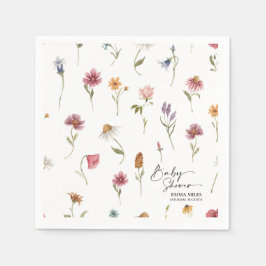 Servilleta De Papel Wildflower Baby Shower Napkins