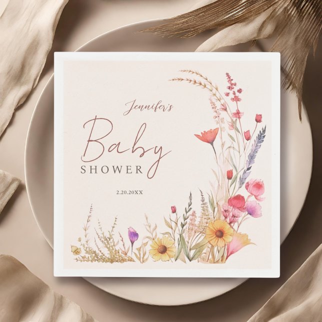Servilleta De Papel Wildflower Boho Baby Shower (Subido por el creador)