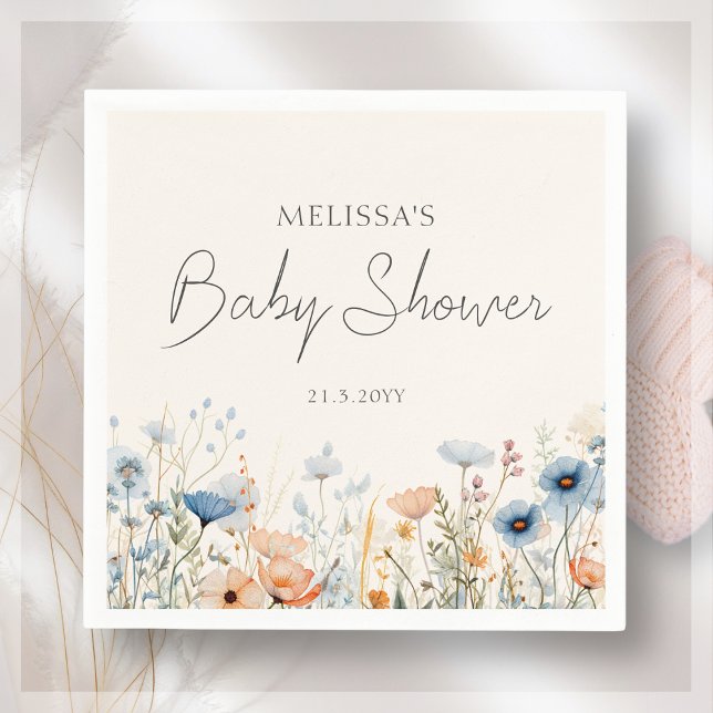 Servilleta De Papel Wildflower Boho Baby Shower (Subido por el creador)
