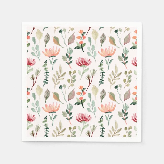 Servilleta De Papel Wildflower Boho Floral Baby Shower (Anverso)