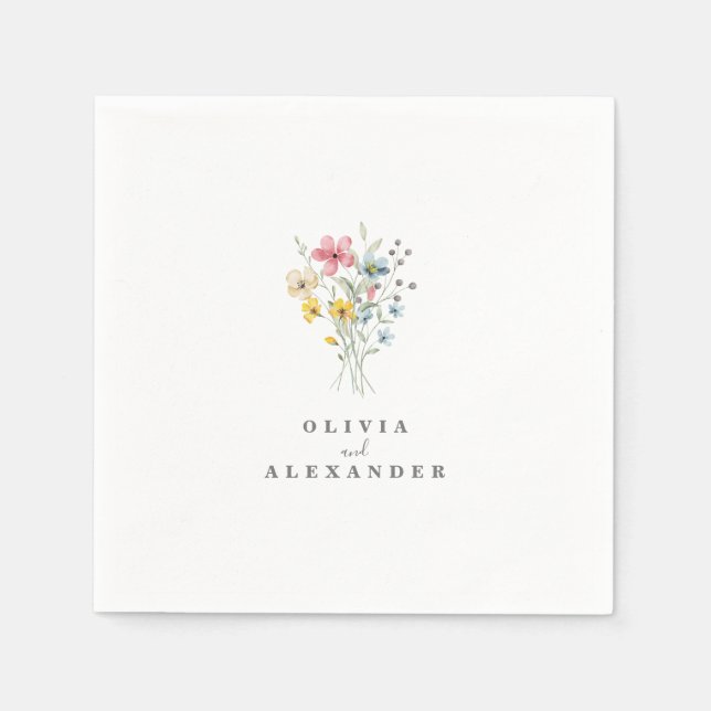 Servilleta De Papel Wildflower Boho garden floral (Anverso)