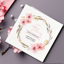 Servilleta De Papel Wildflower Está En Camino De La Baby Shower Rosa