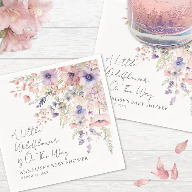 Servilleta De Papel Wildflower Floral Baby Shower Napkins (Wildflower Floral Baby Shower Napkins)