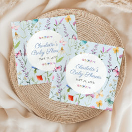 Servilleta De Papel Wildflower Floral Blue Boy Baby Shower