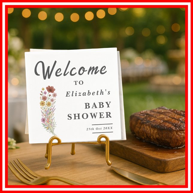 Servilleta De Papel Wildflower Floral Boho Baby Shower (Subido por el creador)