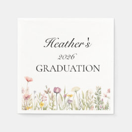 Servilleta De Papel Wildflower Graduation Guestbook with Photo