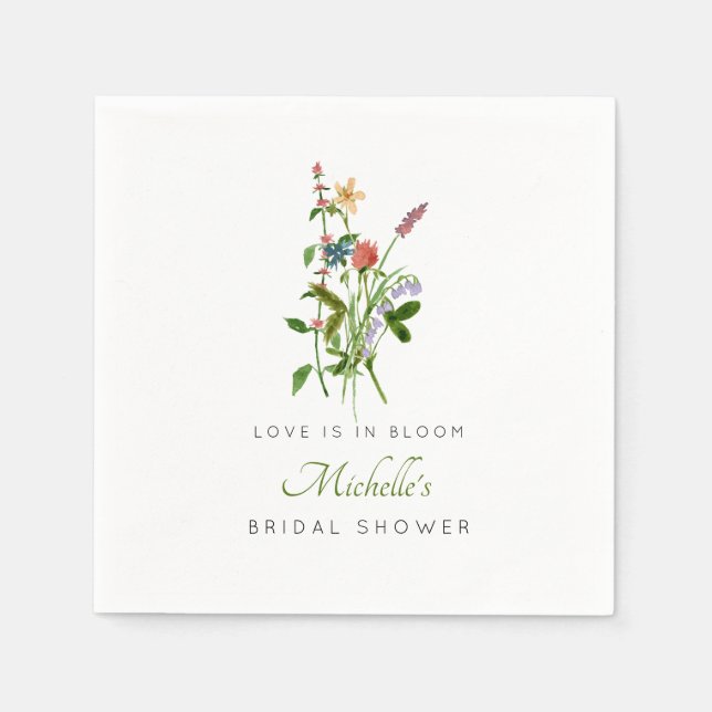 Servilleta De Papel Wildflower Love is in Bloom Despedida de Soltera  (Anverso)
