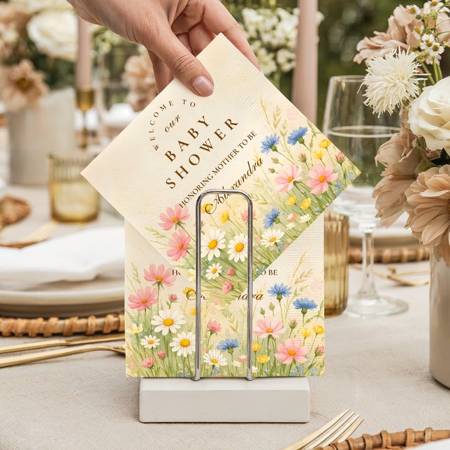 Servilleta De Papel Wildflower Meadow Gold Baby Shower (Subido por el creador)