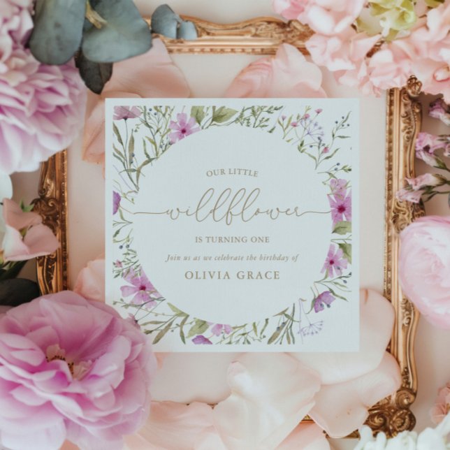 Servilleta De Papel Wildflower Meadow | Primera fiesta de cumpleaños (Subido por el creador)