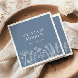 Servilleta De Papel Wildflower Periwinkle Boda Napkins