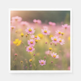 Servilleta De Papel Wildflower Pink Daisy Meadow