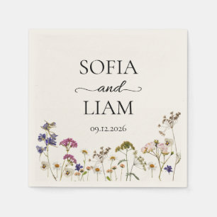 Servilleta De Papel Wildflower Watercolor Wedding