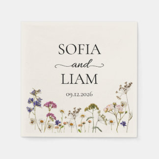 Servilleta De Papel Wildflower Watercolor Wedding