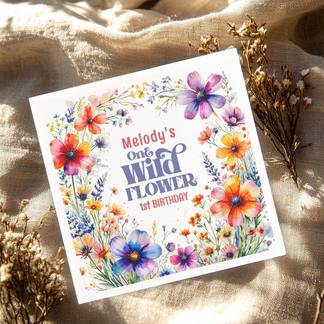 Servilleta De Papel Wildflower Wild One 1st birthday  (Subido por el creador)