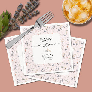 Servilleta De Papel Wildflowers Chica Rosa Baby Shower