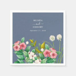 Servilleta De Papel Wildflowers Periwinkle Dusty Blue Boda