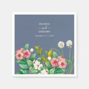 Servilleta De Papel Wildflowers Periwinkle Dusty Blue Boda