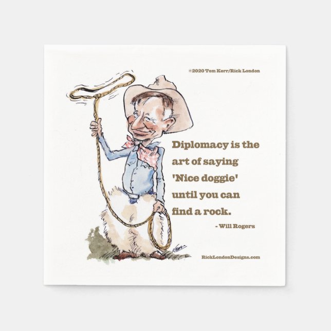 Servilleta De Papel Will Rogers & Cita (Anverso)