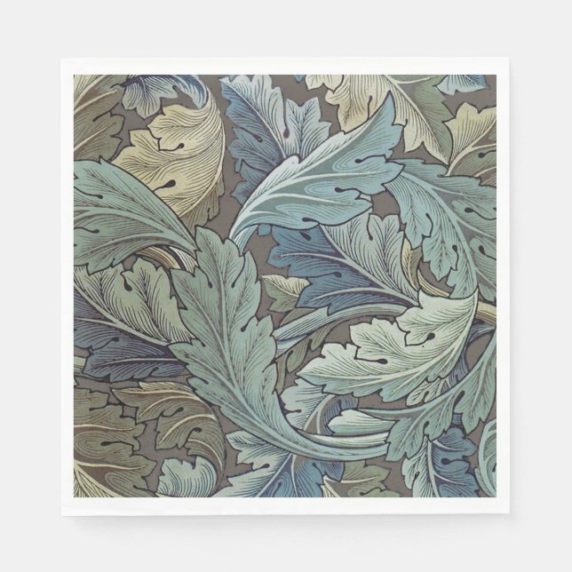 Servilleta De Papel William Morris Acanthus Sage Flor Flor Botánico (Anverso)
