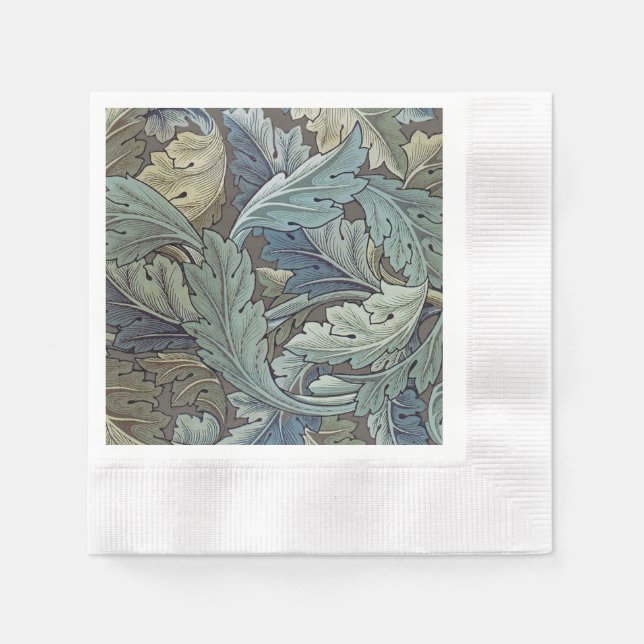 Servilleta De Papel William Morris Acanthus Sage Flor Flor Botánico (Anverso)