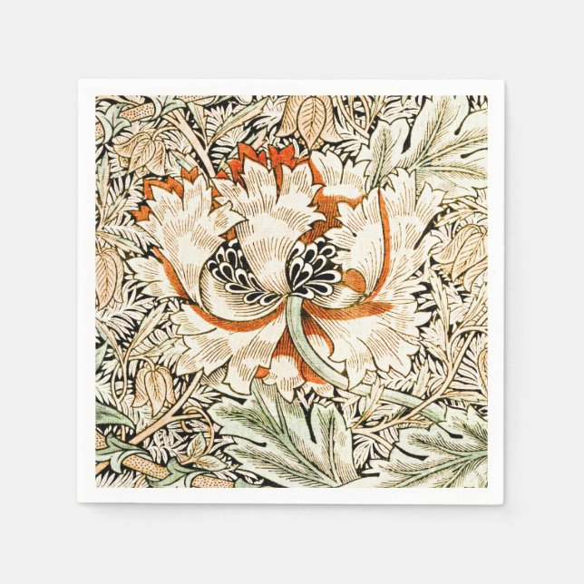 Servilleta De Papel William Morris Antique Honeysuckle Floral Classic (Anverso)