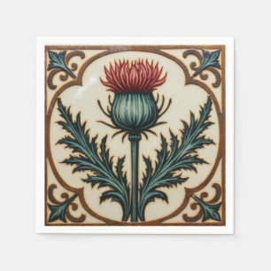 Servilleta De Papel William Morris floral vintage cardo escocés 