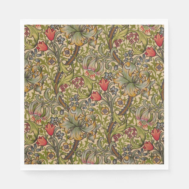 Servilleta De Papel William Morris Golden Lily Antique (Anverso)