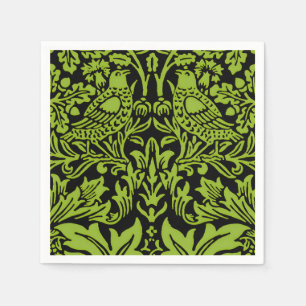 Servilleta De Papel William Morris Hermano Conejo Verde Sabio Negro