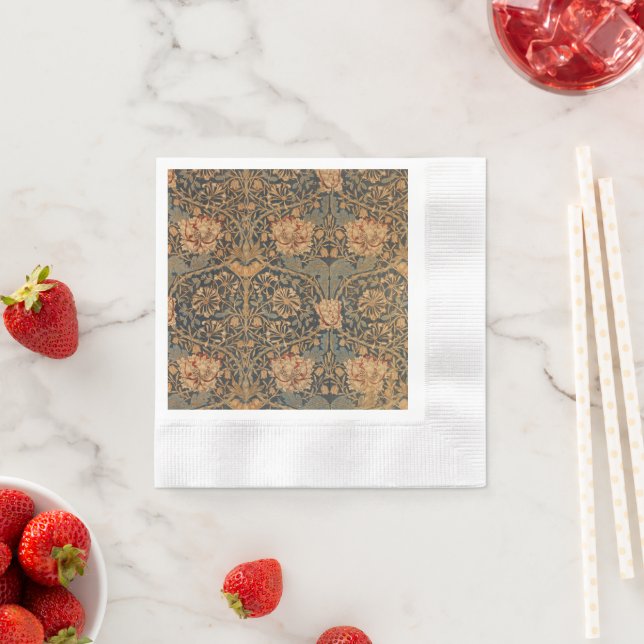 Servilleta De Papel William Morris Honeysuckle Rich Wallpaper (In situ)