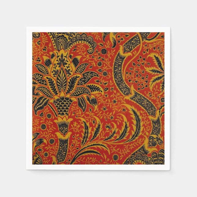 Servilleta De Papel William Morris India Red Floral (Anverso)