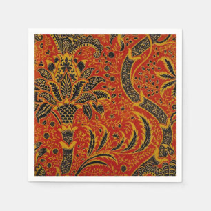 Servilleta De Papel William Morris India Rojo Floral Vintage Clásico