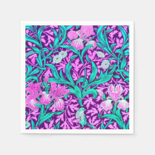 Servilleta De Papel William Morris Irises, Amethyst Purple