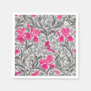 Servilleta De Papel William Morris Irises, gris rosado y plateado / gr