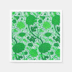Servilleta De Papel William Morris Jacobean Floral, Emerald Green