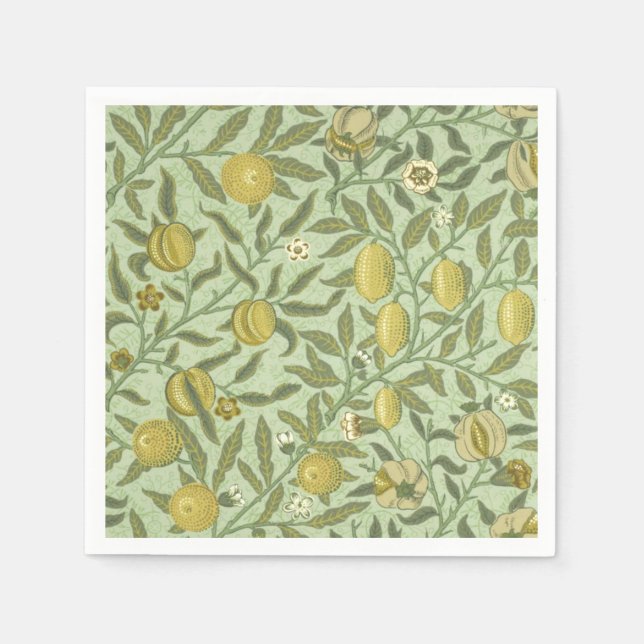 Servilleta De Papel William Morris Pomegranate Fruit Design (Anverso)