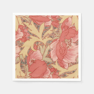 Servilleta De Papel William Morris Poppies Patrón de Art Nouveau flora