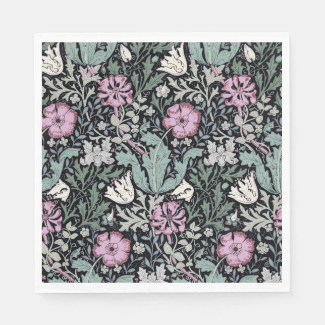 Servilleta De Papel William Morris Poppy Botanical Victorian Wallpaper (Anverso)