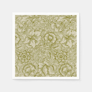 Servilleta De Papel William Morris Poppy Classic Floral Green