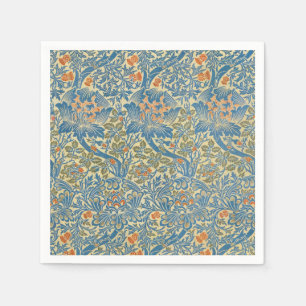 Servilleta De Papel William Morris Rosa y Flor de Cardo Azul