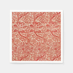 Servilleta De Papel William Morris Rosa y Thistle Floral Red