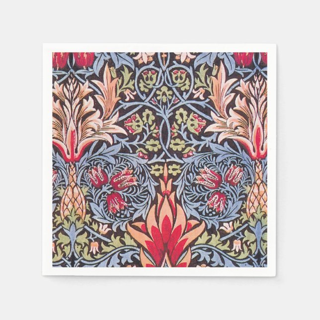 Servilleta De Papel William Morris Snakeshead Art Nouveau floral (Anverso)
