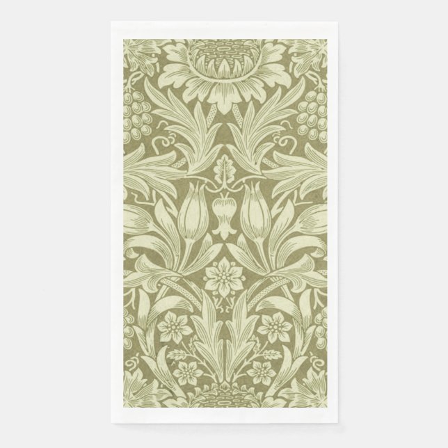 Servilleta De Papel William Morris Sunflower Green Flower (Anverso)