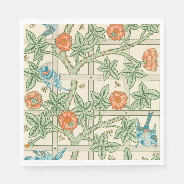 Servilleta De Papel William Morris Trellis Victorian Wallpaper (Anverso)