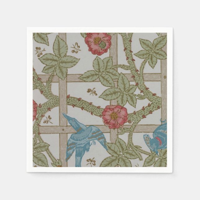 Servilleta De Papel William Morris Trellis Wallpaper Art (Anverso)