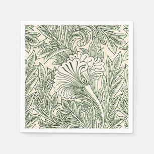 Servilleta De Papel William Morris tulip fondo de pantalla verde texti