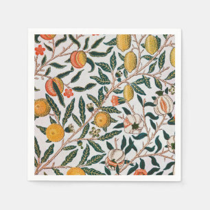 Servilleta De Papel William Morris Vintage Fruta Granada Blanco